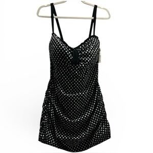 Profile By Gottex Black and White Checkered Swimdress